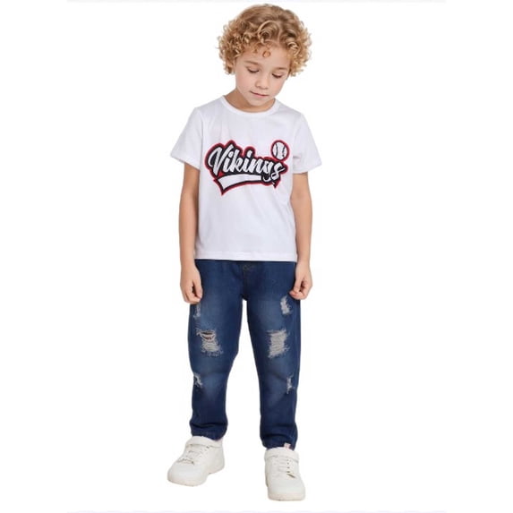 CARETOO Baby Boy Clothes 1-5T Toddler Suits Casual Outfit T-shirt Jeans 2Pcs Summer And Fall Set