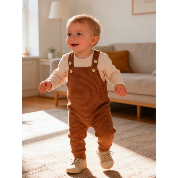 CARETOO Baby Boy Clothes 2Pcs Infant Boy Overalls Outfits Baby Romper Jumpsuits Set Cotton Fabric Newborn Cute Casual Bodysuit 0-24M