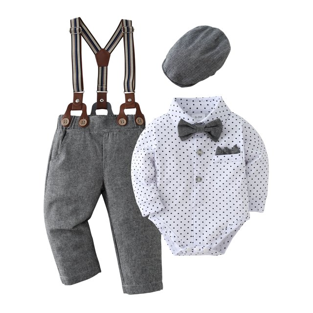 Baby Boy Outfit with Shirt + Pant with Suspenders main image 0