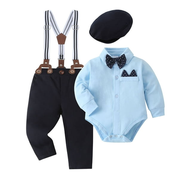 CARETOO Baby Boy Clothes Infant Formal Outfit Set Cotton Fabric Shirt