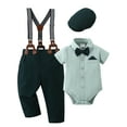 thumbnail image 1 of CARETOO Baby Boy Clothes Newborn Infant Formal Outfit Shirt Bowtie Hat Suspender Pant Cotton Fabric, 1 of 18