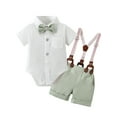 thumbnail image 1 of CARETOO Baby Boy Clothes Newborn Infant Shirt Bowtie Beret Suspender Pant 0-18M Gentleman Outfit, 1 of 17