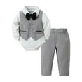 thumbnail image 1 of CARETOO Baby Boy Clothes Set 0-18M Formal Outfits Shirt Waistcoat Pants Bowtie Cotton Fabric 4pcs, 1 of 12