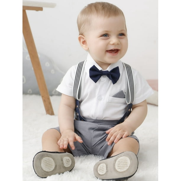 CARETOO Baby Boy Clothes Suit Romper Outfits Suspender Pants