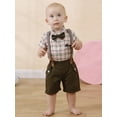 thumbnail image 1 of CARETOO Baby Boy Clothes Suits Beret Hat Suspender Shorts Pants Bow Tie Outfit Wedding Set 3-6 Months, 1 of 10