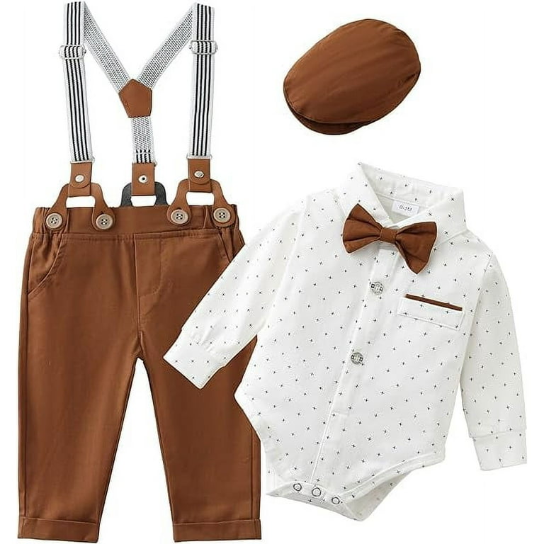CARETOO Baby Boy Formal Clothes Outfit 0-24M Suspender Pants
