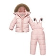 thumbnail image 1 of Latnnut Baby Boys Girls Winter Down Coats Snowsuit Outerwear 2Pcs Clothes Hooded Jacket Snow Ski Bib Pants Outfits Set, 1 of 5