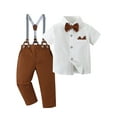 thumbnail image 1 of CARETOO Boy Clothes Set Toddler Formal Dress Shirt Bowtie Suspender Pants Wedding Party1-5 Years, 1 of 12