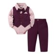 thumbnail image 1 of CARETOO Boy Clothes Suit Infant Formal Outfit Onesie Shirt Bowtie Waistcoat Pants Cotton Fabric 4Pcs, 1 of 15
