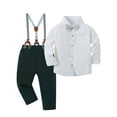 thumbnail image 1 of CARETOO Boy Clothes Suits 3Pcs Set Formal Shirt Bowtie Suspender Pants Big Kid Cotton Outfits 6-10T, 1 of 16