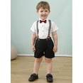 thumbnail image 1 of CARETOO Boy Clothes Suits Toddler Dress Shirt Trousers Shorts Bowtie Formal Cotton Fabric Outfits, 1 of 8