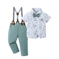 thumbnail image 1 of CARETOO Boy Clothes Suits Toddler Shirt Pants Outfit Gentleman Wedding 1-6 Years Cotton Fabric 3Pcs, 1 of 12