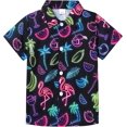 thumbnail image 1 of CARETOO Boys Hawaiian Shirt Cool Summer Hawaii Shirts Casual Short Sleeve Button Down Aloha Beach Tee Tops Size 9-10 Years, 1 of 12