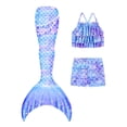 thumbnail image 1 of CARETOO Girls Swimsuit 3PCS Mermaid Tail Swimming Suits Kids Summer Tankini Set Multi Ruffled Halter Colorful Fish Scale Pattern Swimwear 4-10 Years Princess Bathing Suit, 1 of 7