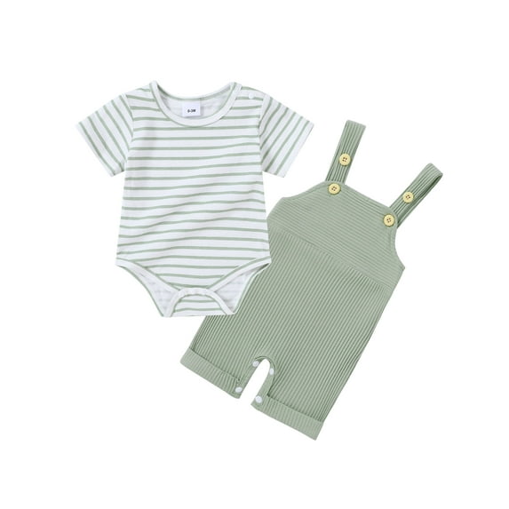 CARETOO Infant Baby Boy Clothes Leisure Suits Summer T-shirt Suspender Shorts Cotton Fabric 2Pcs Set