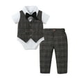 thumbnail image 1 of CARETOO Infant Boy Clothes Newborn Boy Outfits 4Pcs Set Gentleman Dress Shirt Vest Pants Bowtie, 1 of 19