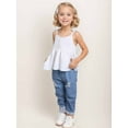 thumbnail image 1 of CARETOO Infat Baby Girl Cute Clothes 2Pcs Summer Outfit Ruffle Tops Ripped Jeans Suits Set, 1 of 12
