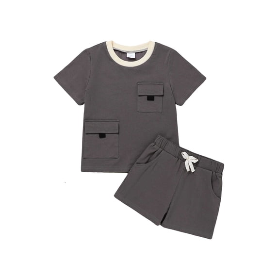 CARETOO Little Boy Clothes Set Short Sleeve T-Shirt Tops Shorts 4-7T Kids Casual Summer 2Pcs Outfits
