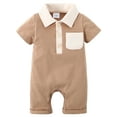 thumbnail image 1 of CARETOO Newborn Baby Boy Clothes Infant Romper 0-18M Short Sleeve Bodysuit Jumpsuit Casual Outfits, 1 of 10