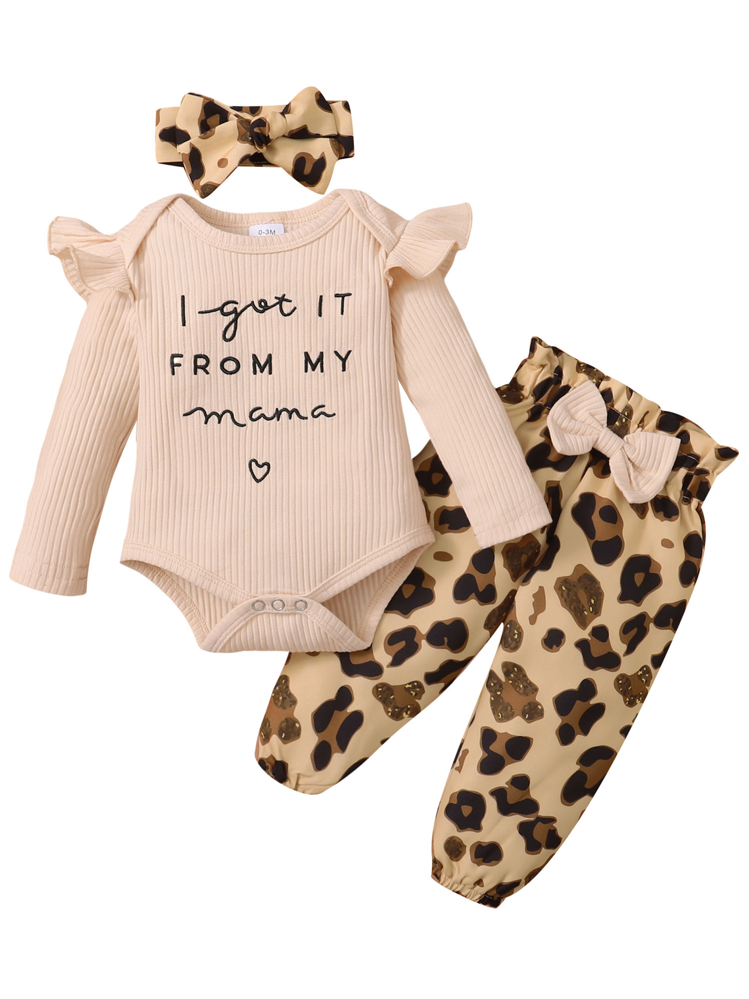 Infant Baby Girl Clothes Baby Girl Ruffle Long Sleeve Letter Print