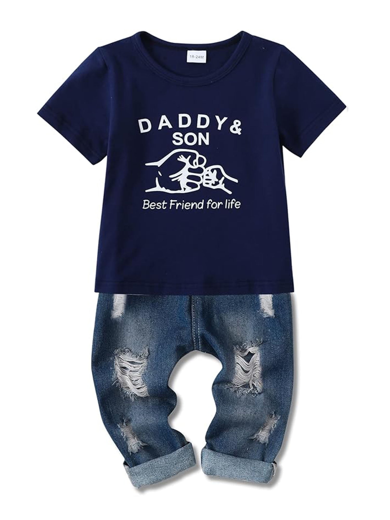 CARETOO Toddler Baby Boy Clothes Outfit Short Sleeve Letter T-shirt ...