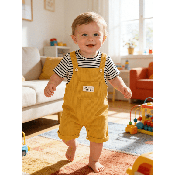 CARETOO Baby Boys Clothes Unisex Rompers For Baby Girls Unisex Baby Clothes 2pcs Infant Summer Overalls Outfit 6 Months-3T Jumpsuit Set