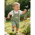 thumbnail image 1 of CARETOO Baby Boys Clothes Unisex Rompers For Baby Girls Unisex Baby Clothes 2pcs Infant Summer Overalls Outfit  6 Months-3T Jumpsuit Set, 1 of 13