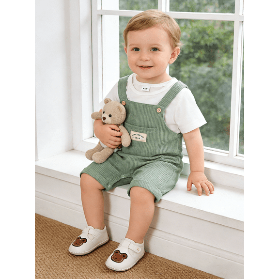 CARETOO Baby Boys Clothes Unisex Rompers For Baby Girls Unisex Baby Clothes 2pcs Infant Summer Overalls Outfit  6 Months-3T Jumpsuit Set