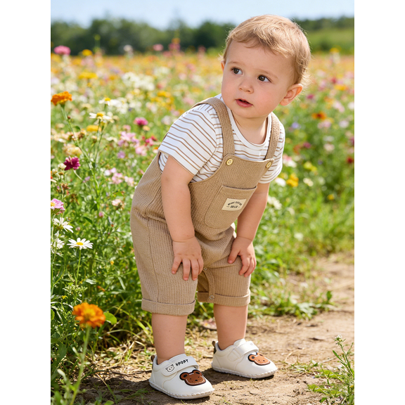 CARETOO Baby Boys Clothes Unisex Rompers For Baby Girls Unisex Baby Clothes 2pcs Infant Summer Overalls Outfit  6 Months-3T Jumpsuit Set