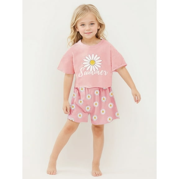 CARETOO Toddler Baby Girl Clothes 12 18 24 Months Summer Casual Top Shorts Headband Cotton Fabric