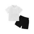 thumbnail image 1 of CARETOO Toddler Boy Clothes 1-5T Summer Casual Short Sleeve T-Shirt Shorts 2pcs Outfits 95% Cotton, 1 of 9