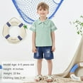 thumbnail image 1 of CARETOO Toddler Boy Clothes 2T 3T 4T 5T Summer Casual Cotton Fabric Polo Shirt Denim Shorts Set, 1 of 15