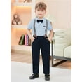 thumbnail image 1 of CARETOO Toddler Baby Boy Clothes Suit Gentleman Wedding Outfits, Formal Dress Shirt with Bowtie + Suspender Pants 1-5 Years, 1 of 12