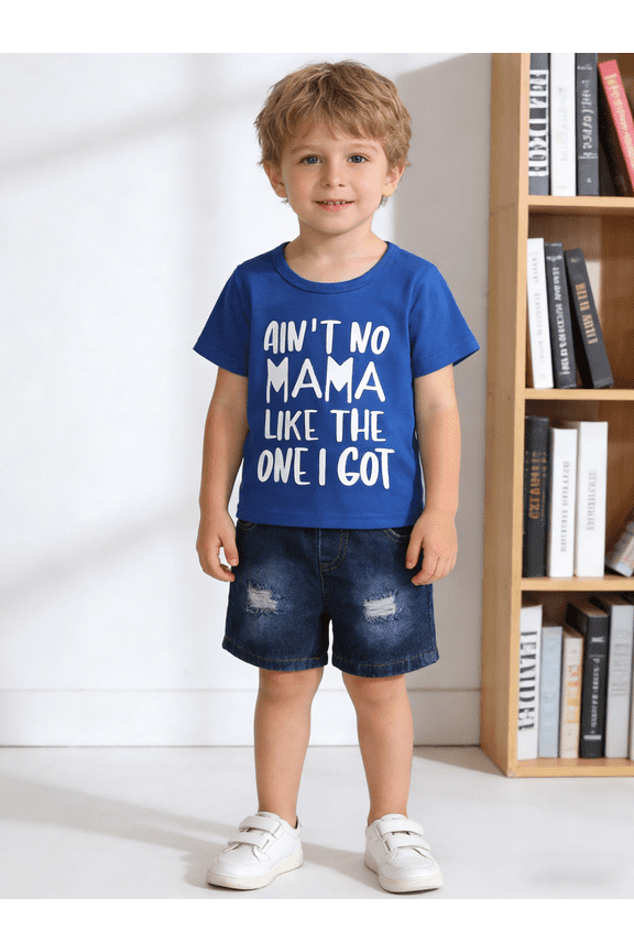Toddler Boy Clothes Summer Casual Sports Outfits Short Sleeve T Shirt Tee Denim Shorts Cotton Fabric Set