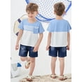 thumbnail image 1 of CARETOO Toddler Boy Clothes Summer Casual Sports Outfits Short Sleeve T Shirt Tee Denim Shorts Cotton Fabric Set, 1 of 8