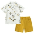 thumbnail image 1 of CARETOO Toddler Boy Clothes Casual Outfits Summer Beach Button Down Shirt Shorts Cotton Fabric Set, 1 of 13