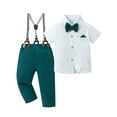 thumbnail image 1 of CARETOO Toddler Boy Clothes Formal 3pcs Set Dress Shirt Bowtie Suspender Pants Party 95% Cotton 1-5T, 1 of 15