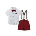 thumbnail image 1 of CARETOO Toddler Boy Clothes Formal Suits Cotton Fabric Shirt Suspender Pants Outfit Sets Party 1-5T, 1 of 7