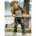 thumbnail image 1 of CARETOO Toddler Boy Outfit Camouflage Boys Clothes Sets 2Pcs Infant Toddler Outfit Letter Casual Hoodie Cotton Fabric Pants Set 1-5T, 1 of 11