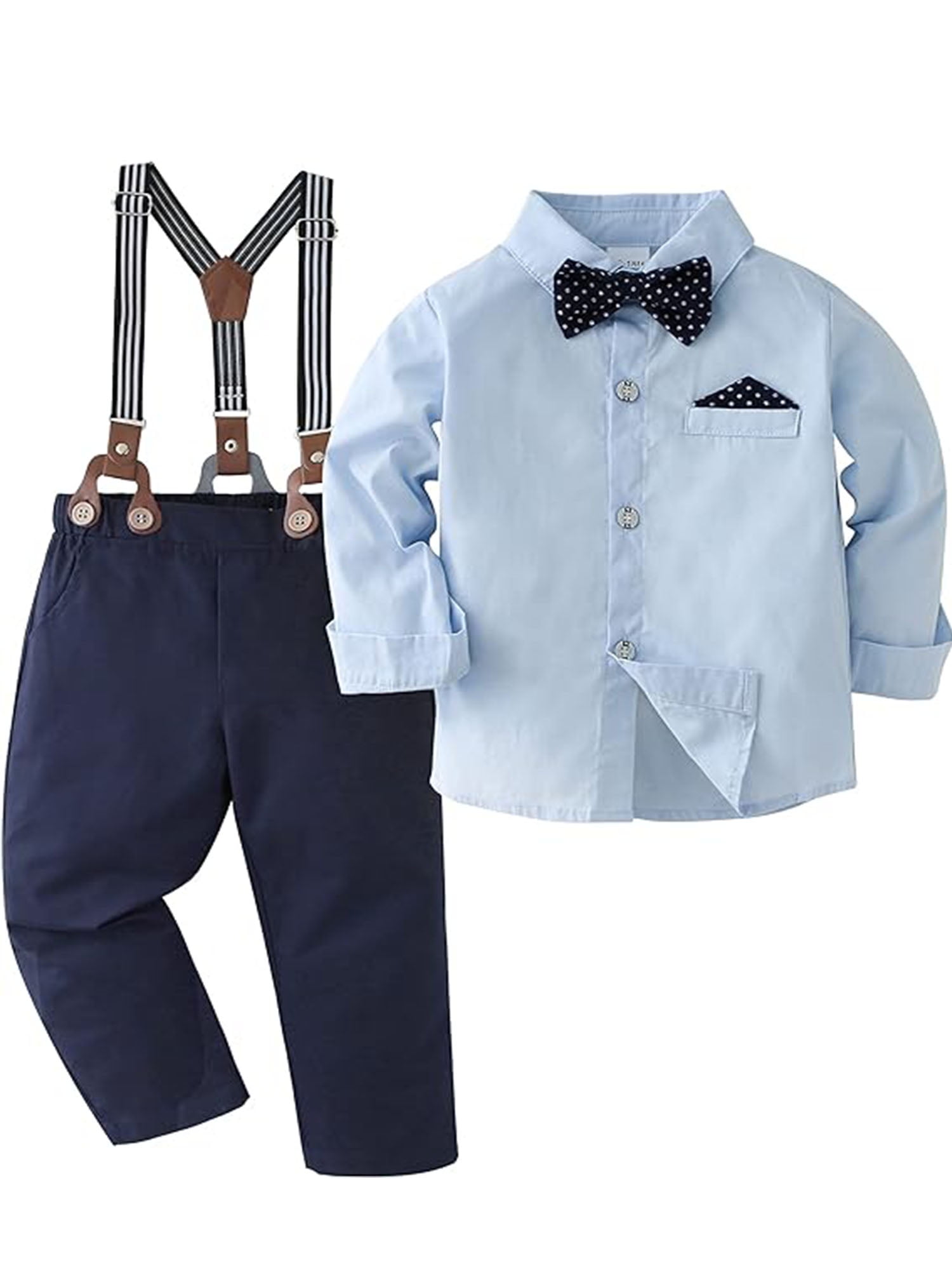 CARETOO Toddler Boy Clothes Set Cotton Fabric Formal Outfits Shirt ...
