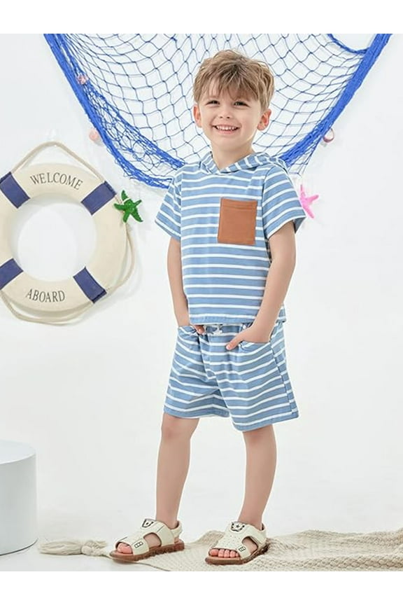 Toddler Boy Clothes Summer Hooded Top Hoodies Shorts Casual Suits Little Kids Cotton Fabric
