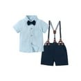thumbnail image 1 of CARETOO Toddler Boy Outfit Clothes Suit Dress Shirt Bowtie Suspender Pants Kid Outfits Cotton Fabric, 1 of 12