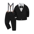 thumbnail image 1 of CARETOO Toddler Boy Suit 4Pcs Formal Outfits Shirt Tie Jacket Suspender Pants Clothes Cotton Fabric, 1 of 19