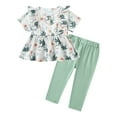 thumbnail image 1 of CARETOO Toddler Girl Casual Clothes Outfits Stripe Tops Pants Cotton Fabric 2pcs 2T 5T Girl Clothing, 1 of 13