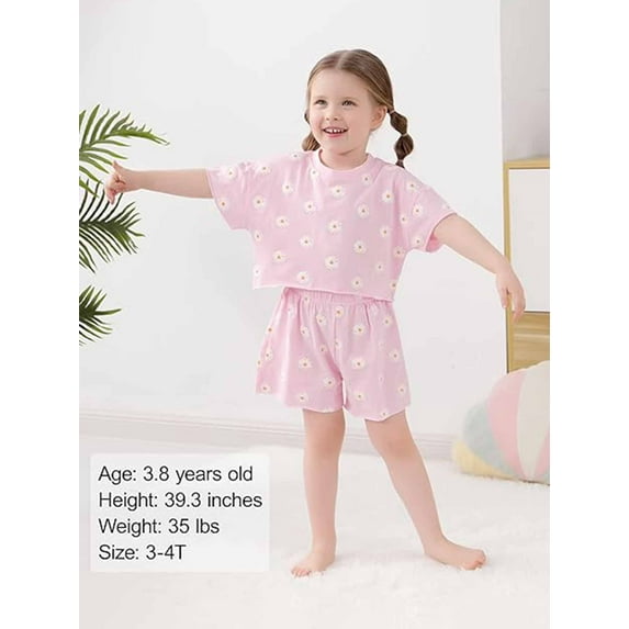 CARETOO Toddler Girl Clothes Baby Girls Outfits Summer Floral Print Shirt Shorts Headband 3pcs Set