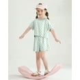 thumbnail image 1 of CARETOO Toddler Girl Clothes Outfits Casual Summer Plaid Shirt Shorts Headband Cotton Fabric 3pcs, 1 of 9