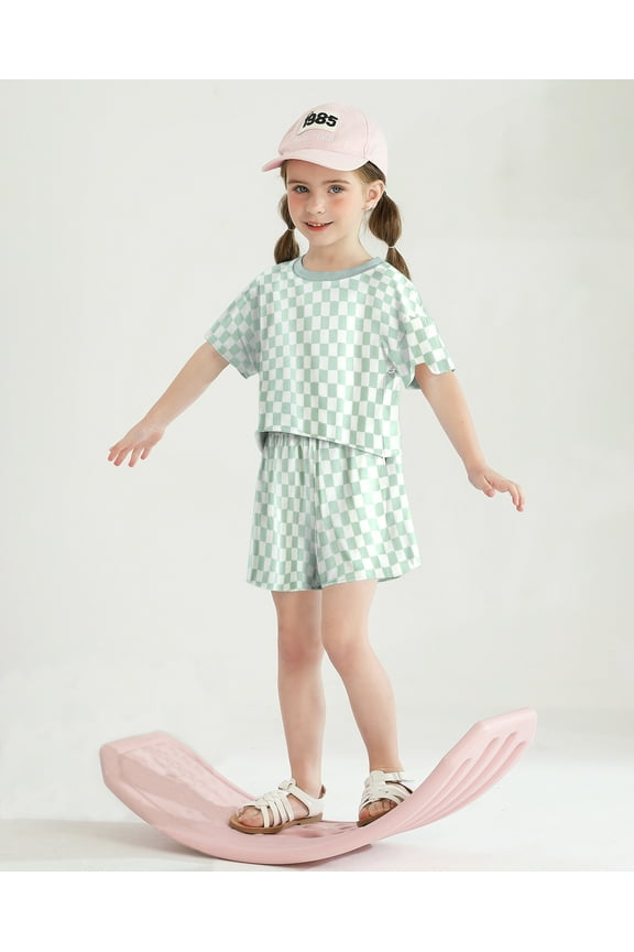 Toddler Girl Clothes Outfits Casual Summer Plaid Shirt Shorts Headband Cotton Fabric 3pcs