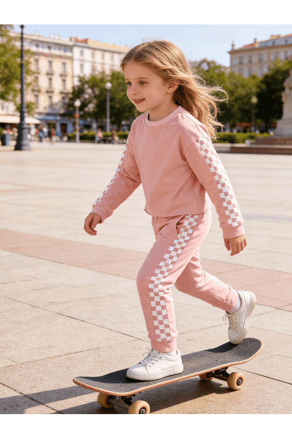 Toddler Girl Clothes Pullover Sweatsuit Long Sleeve Sweatshirt sweatpants Set 2pcs Tracksuit Outfit Casual Loose Outfits 1-5T Set