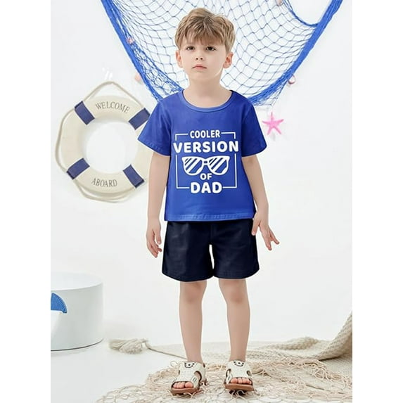 CARETOO Toddler Kids Boy Clothes Set Summer Beach Outfit Cotton Fabric Casual T-Shirt Shorts 2Pcs