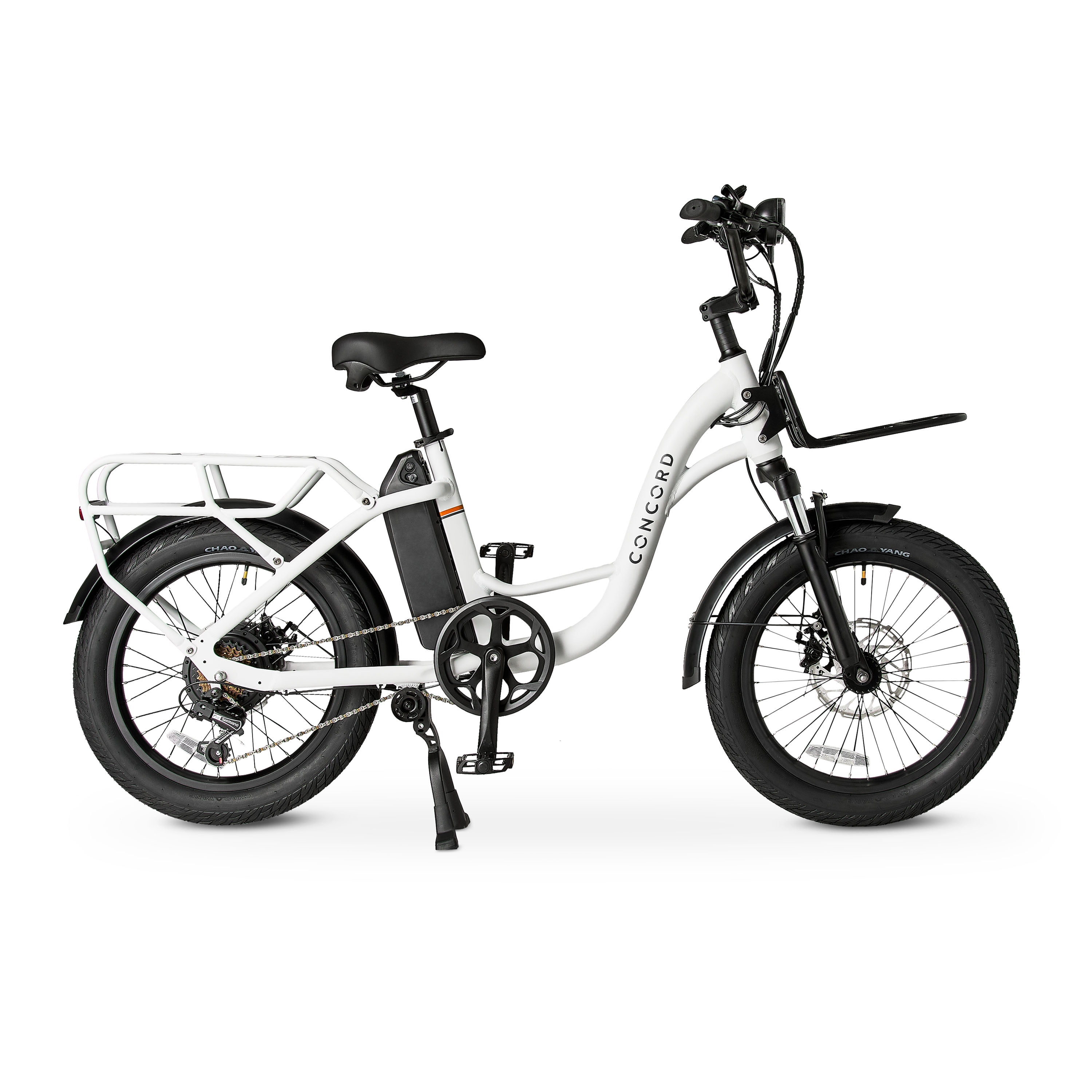 Concord 20" Loadpro Electric Cargo Bike, 48V, Class 2, Off-White, Fits Riders 4'11" - 6'3", Adult, Unisex, Online Only